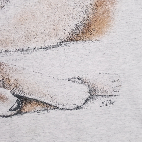 Vintage 90s Wolf Cubs Wolves Husky Mother Single Stitch Nature Animal T-shirt - Picture 5 of 12